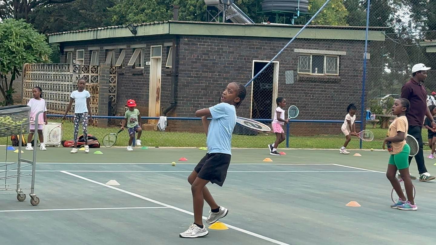 Net practice drill with coach