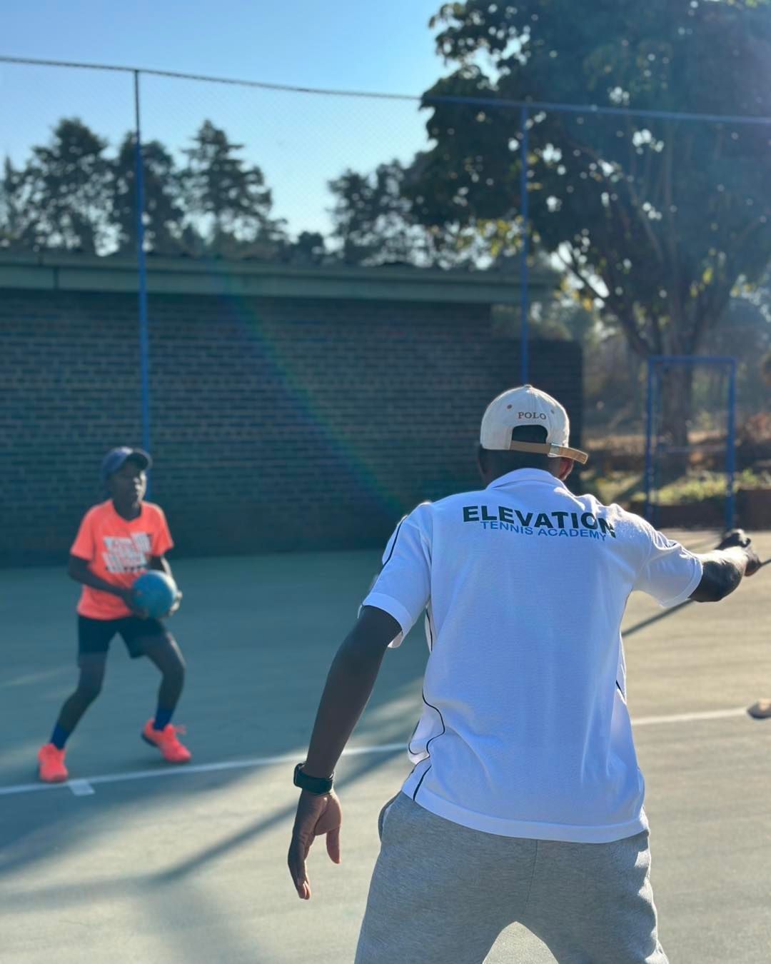 Ball machine training session