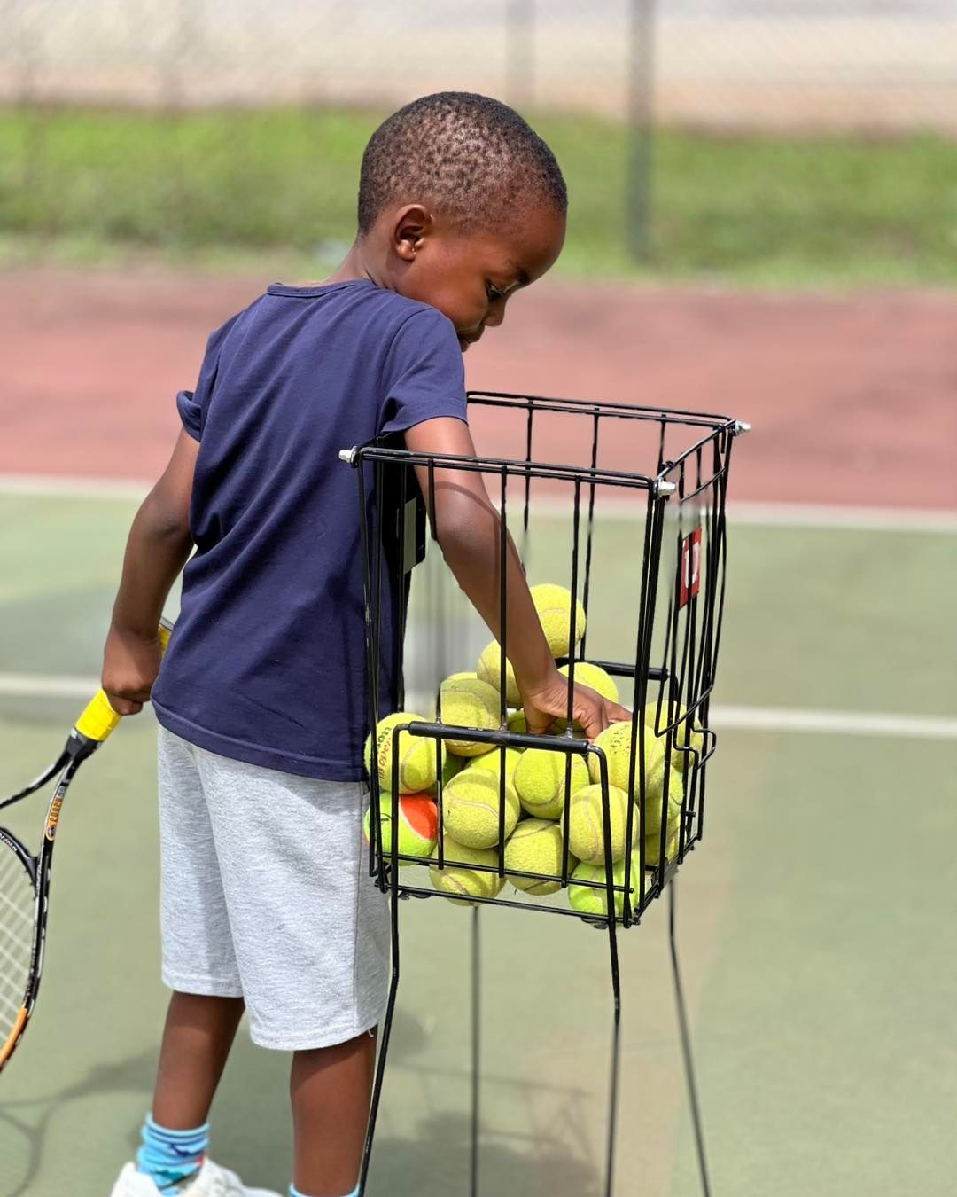 Young players learning footwork