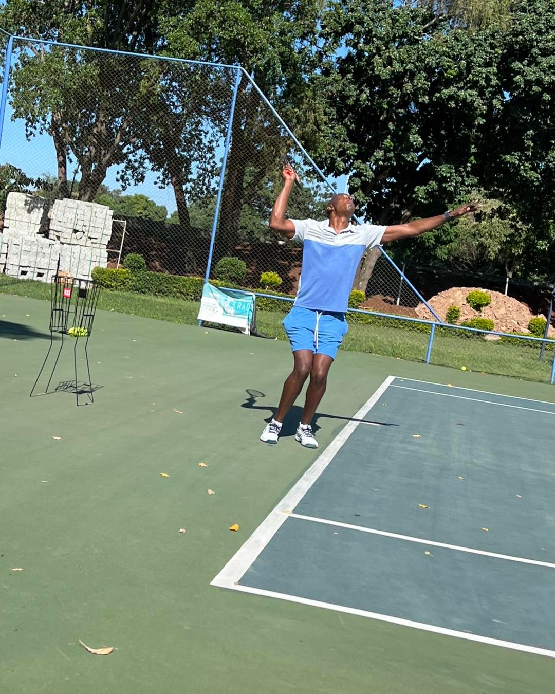 Cross-court drill practice session